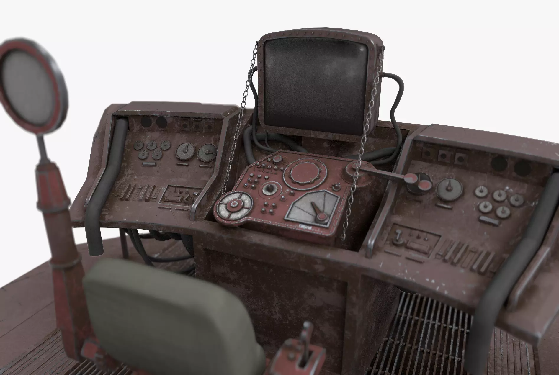 Steampunk Time Machine Low-poly 3D model_0