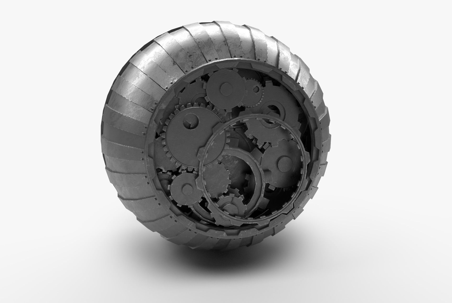 Steampunk Time Machine Low-poly 3D model_4