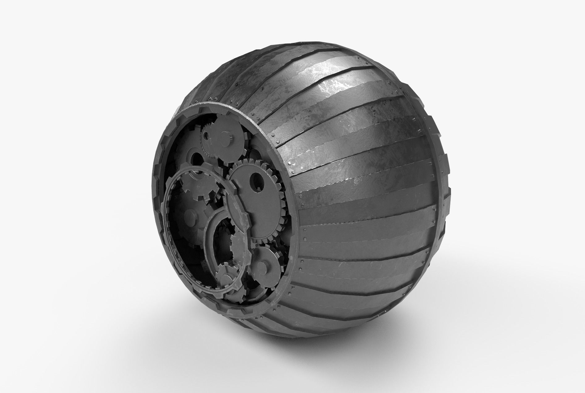 Steampunk Time Machine Low-poly 3D model_5