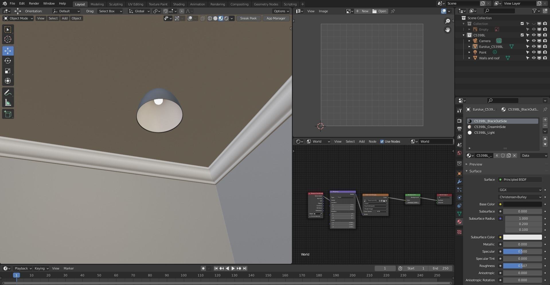 Ceiling light C539BL Low-poly 3D model_14