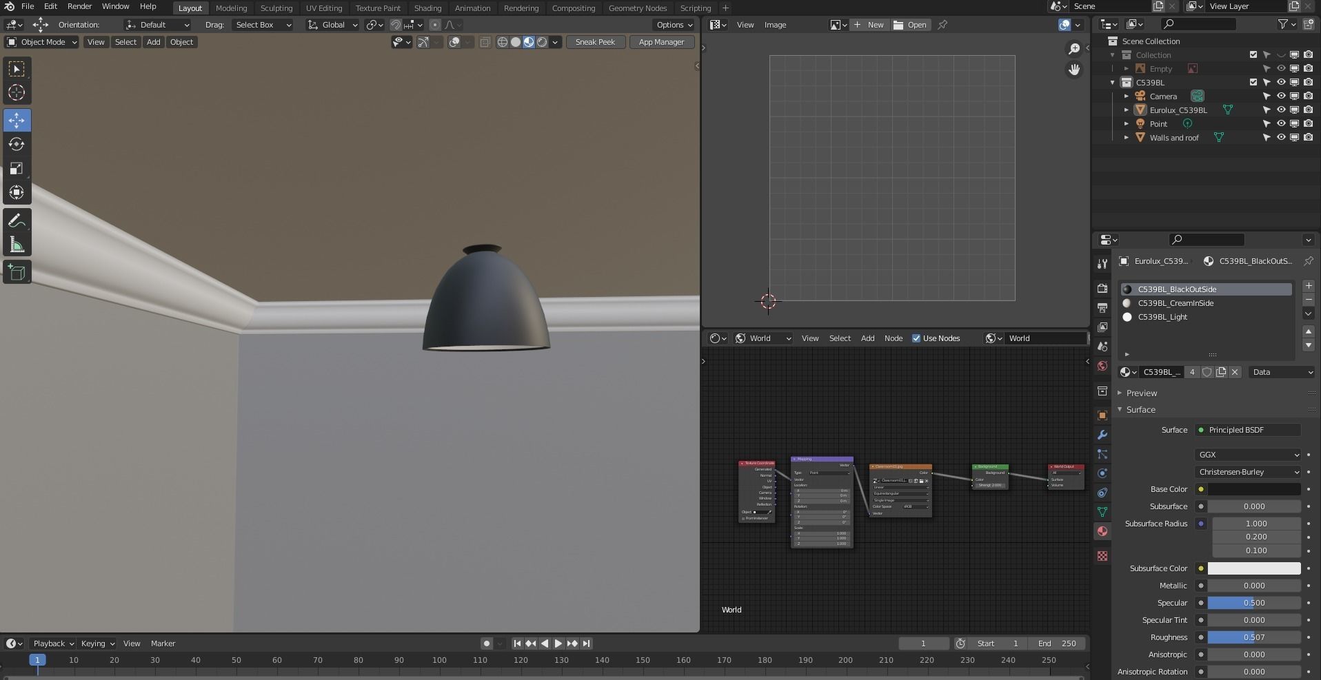 Ceiling light C539BL Low-poly 3D model_13