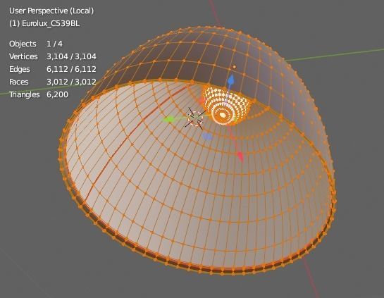 Ceiling light C539BL Low-poly 3D model_16