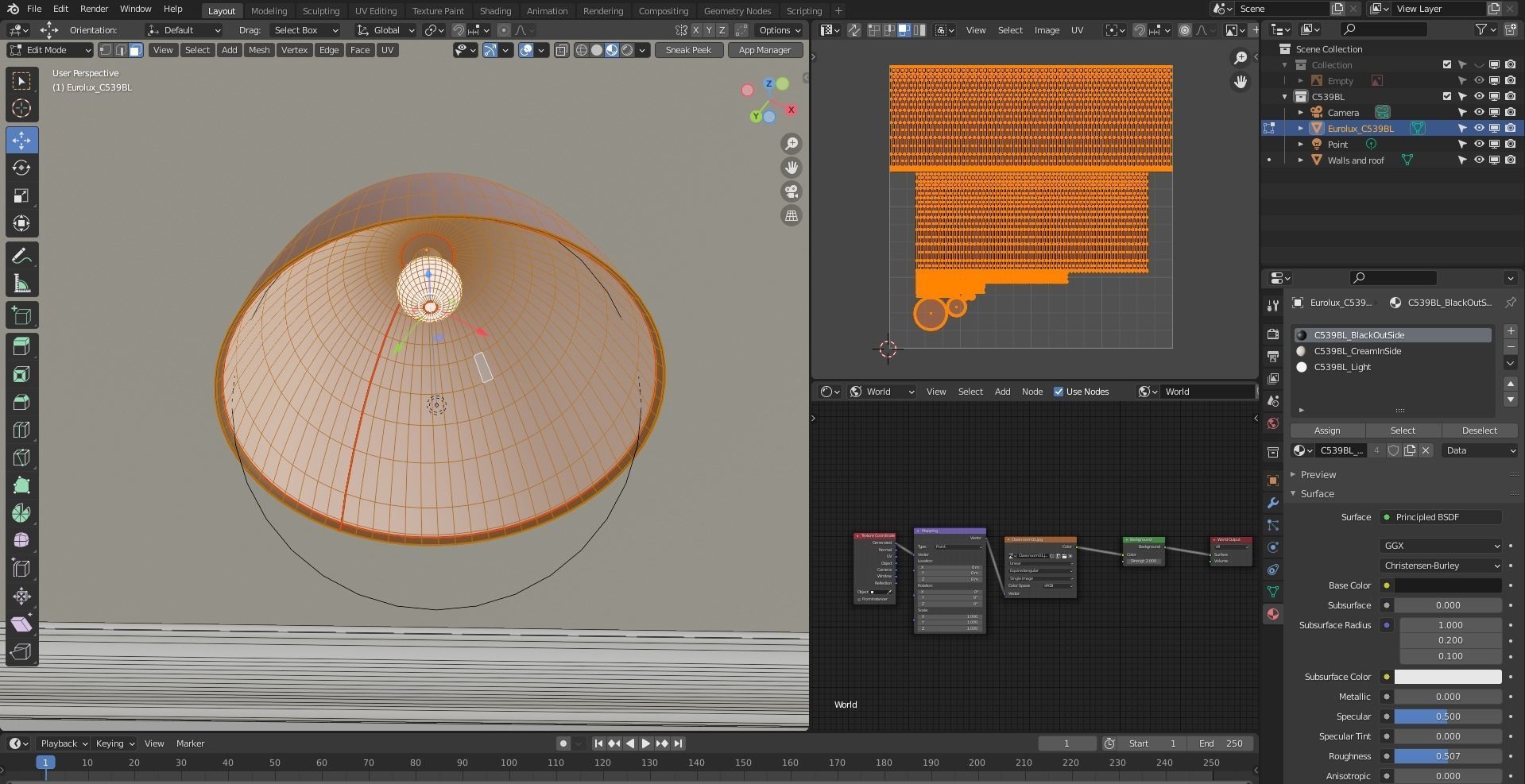Ceiling light C539BL Low-poly 3D model_12