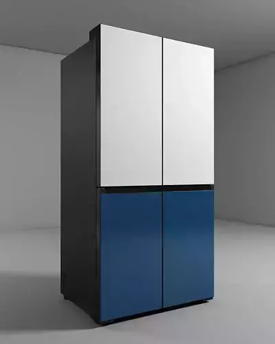 SAMSUNG BESPOKE REFRIGERATOR GLAM NAVY 4 DOORS 3D model