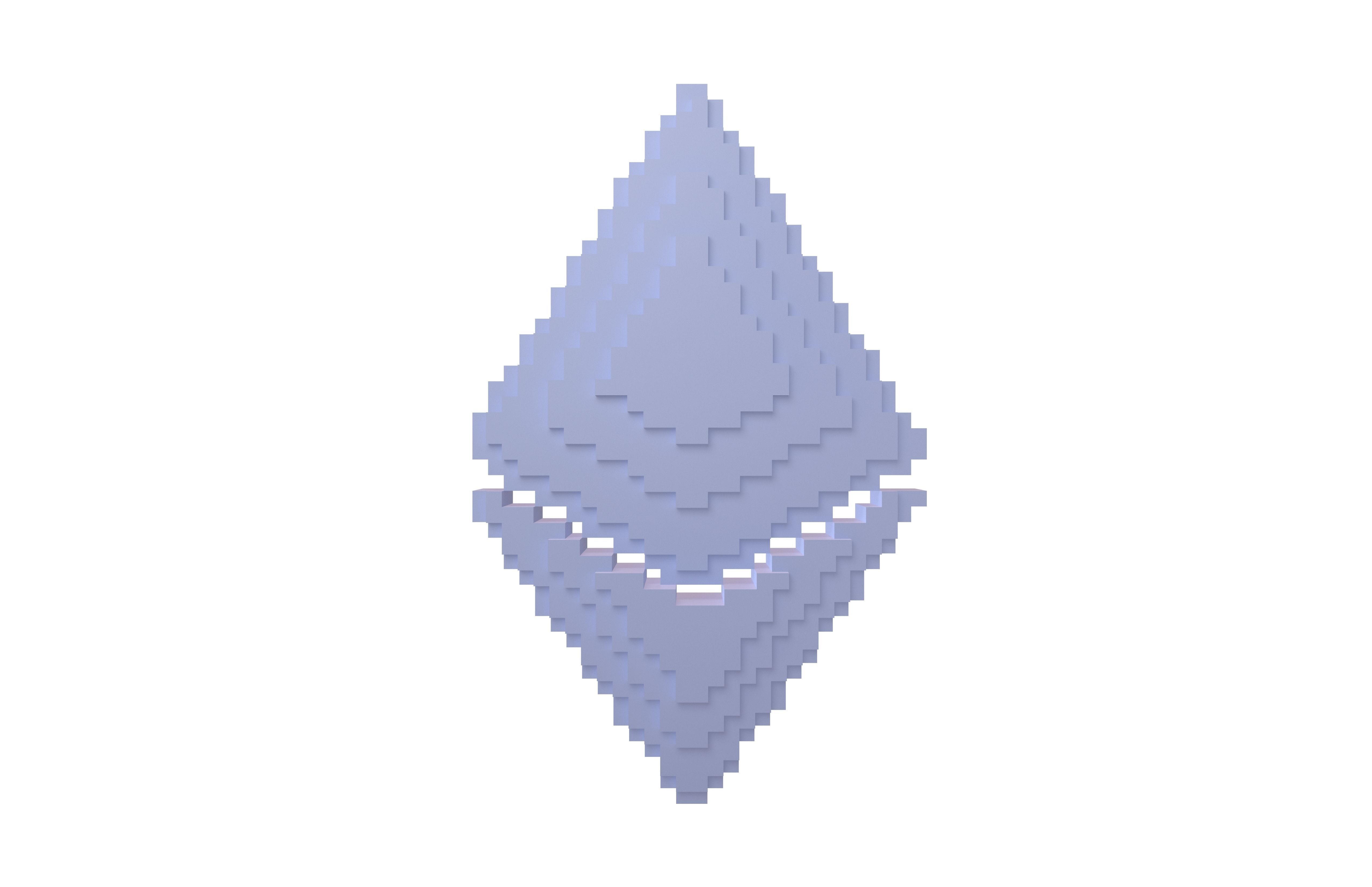 Voxel Ethereum v2 001 Low-poly 3D model_1