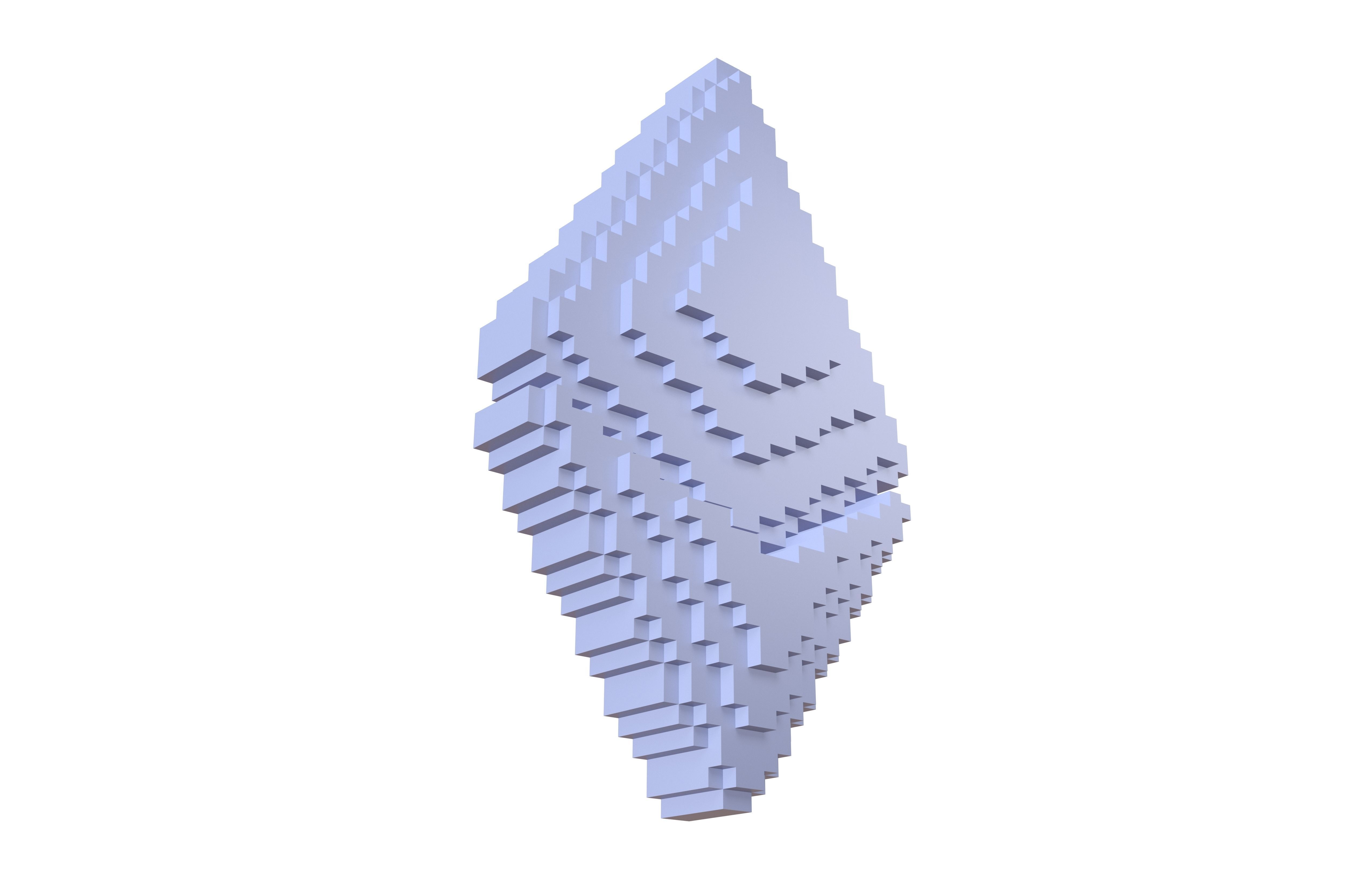 Voxel Ethereum v2 001 Low-poly 3D model_3