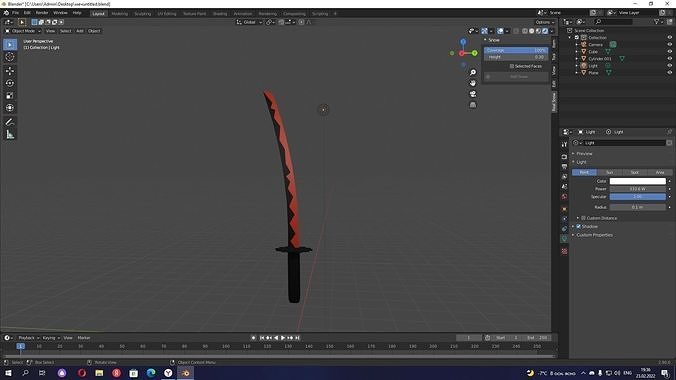 3D Sword Low-poly 3D model
