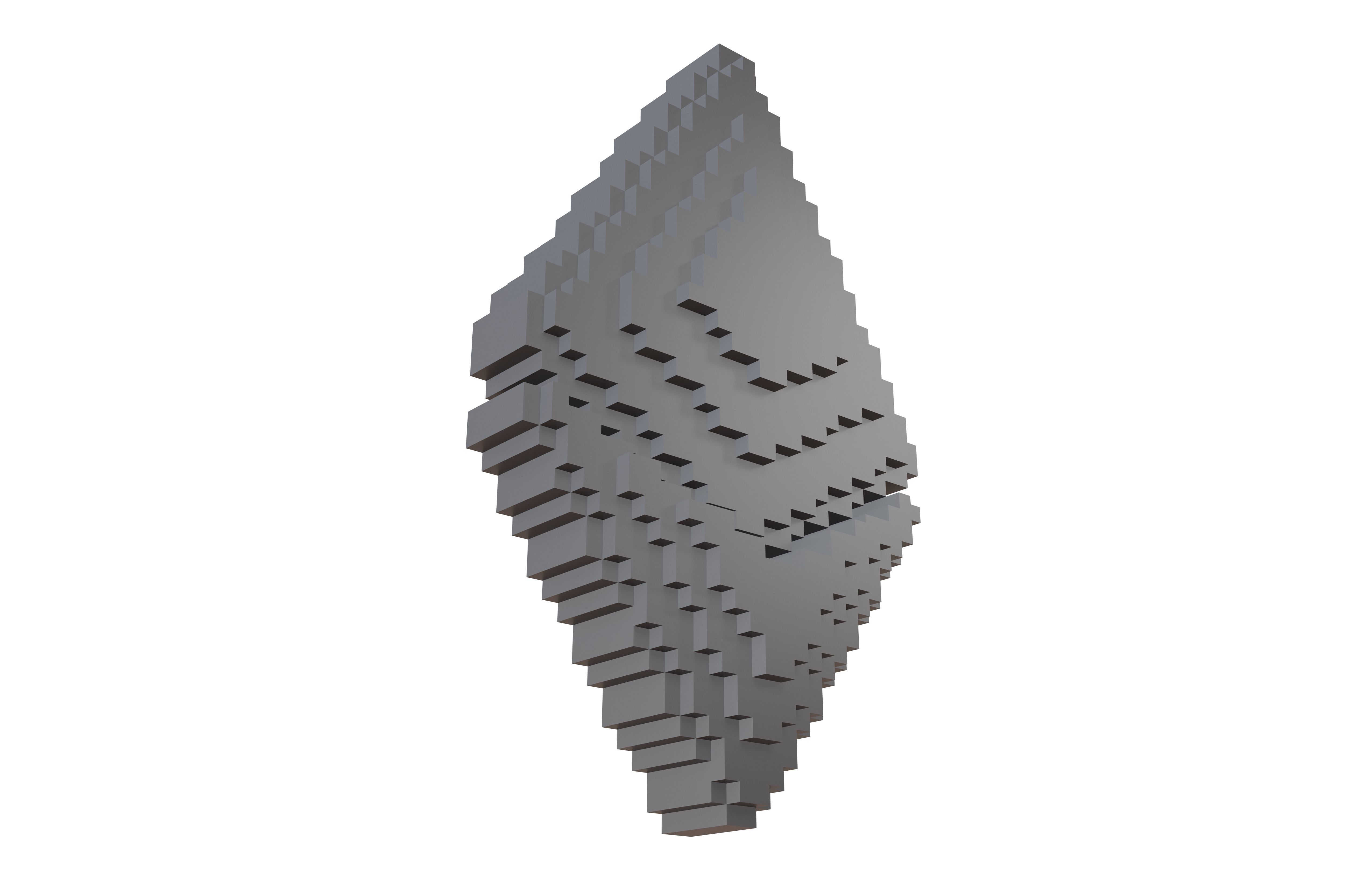 Voxel Ethereum v2 003 Low-poly 3D model_3
