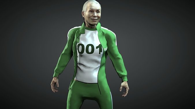 Squid Game Oh Il Nam Low-poly 3D model