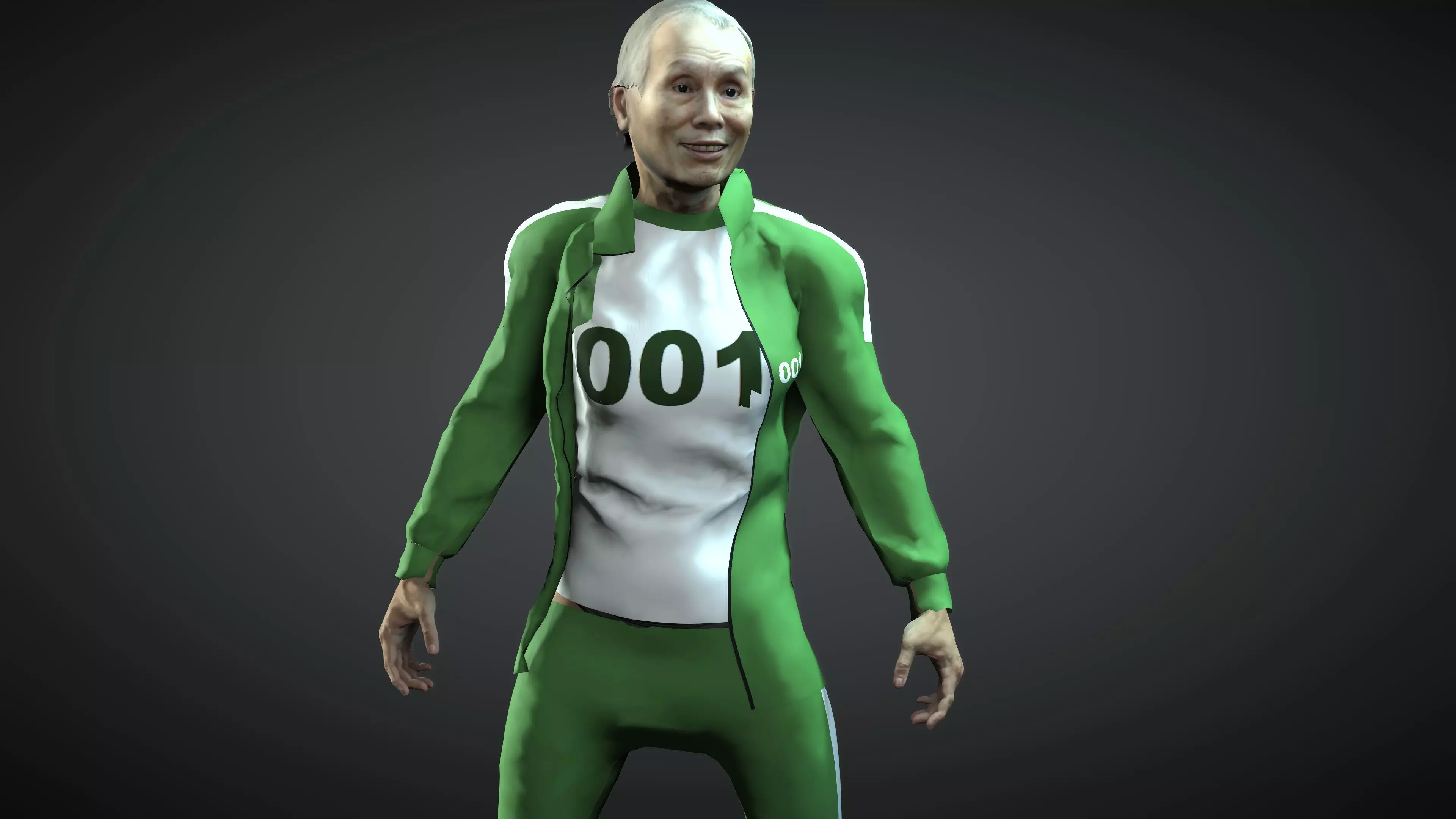 Squid Game Oh Il Nam Low-poly 3D model_0