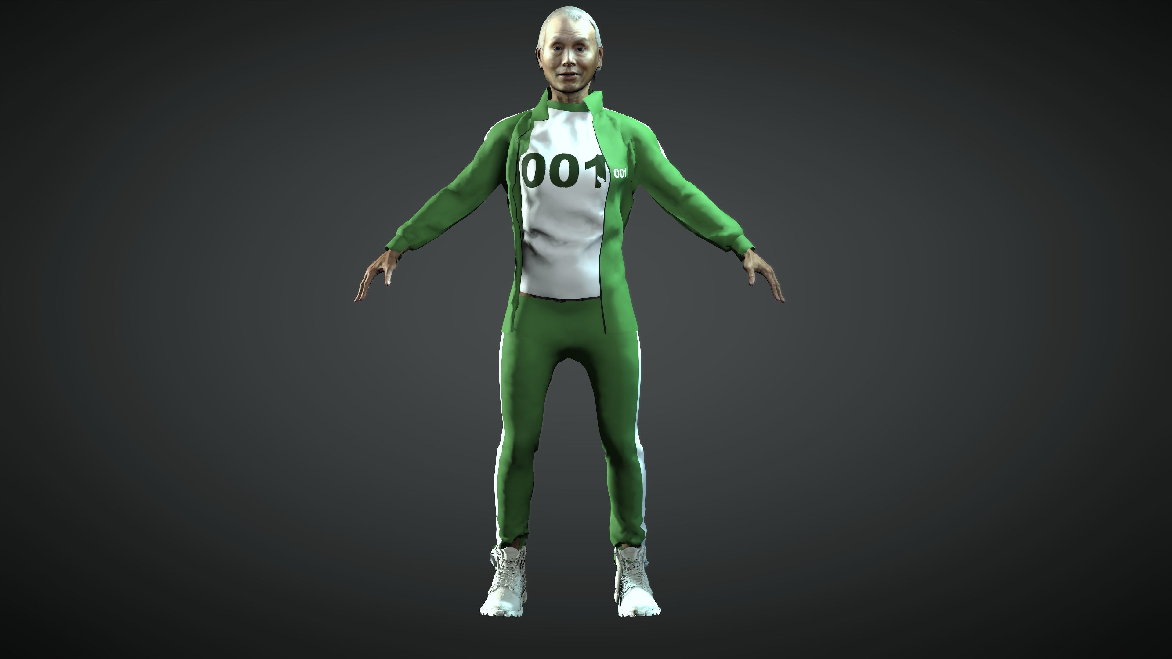 Squid Game Oh Il Nam Low-poly 3D model_1