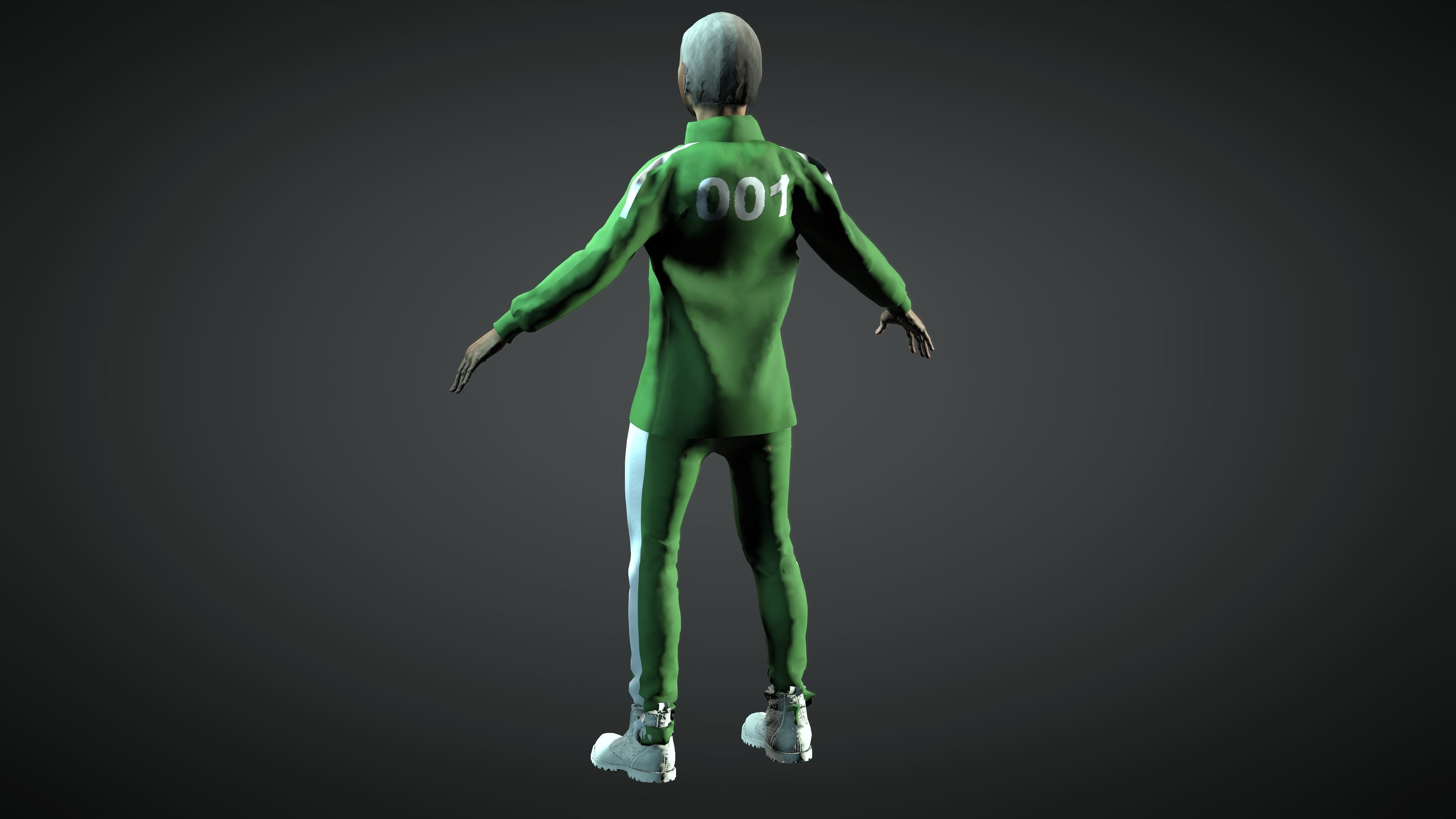 Squid Game Oh Il Nam Low-poly 3D model_3