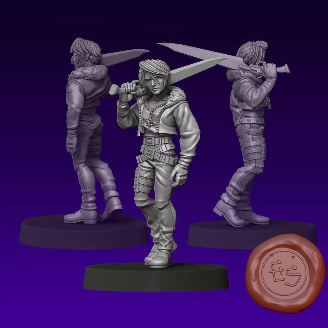 Squall Leonhart from Final Fantasy VIII 3D Print Miniature 3D print model_0