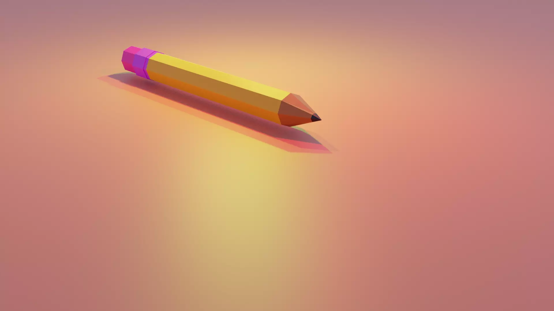 renderman pencil Low-poly 3D model_0