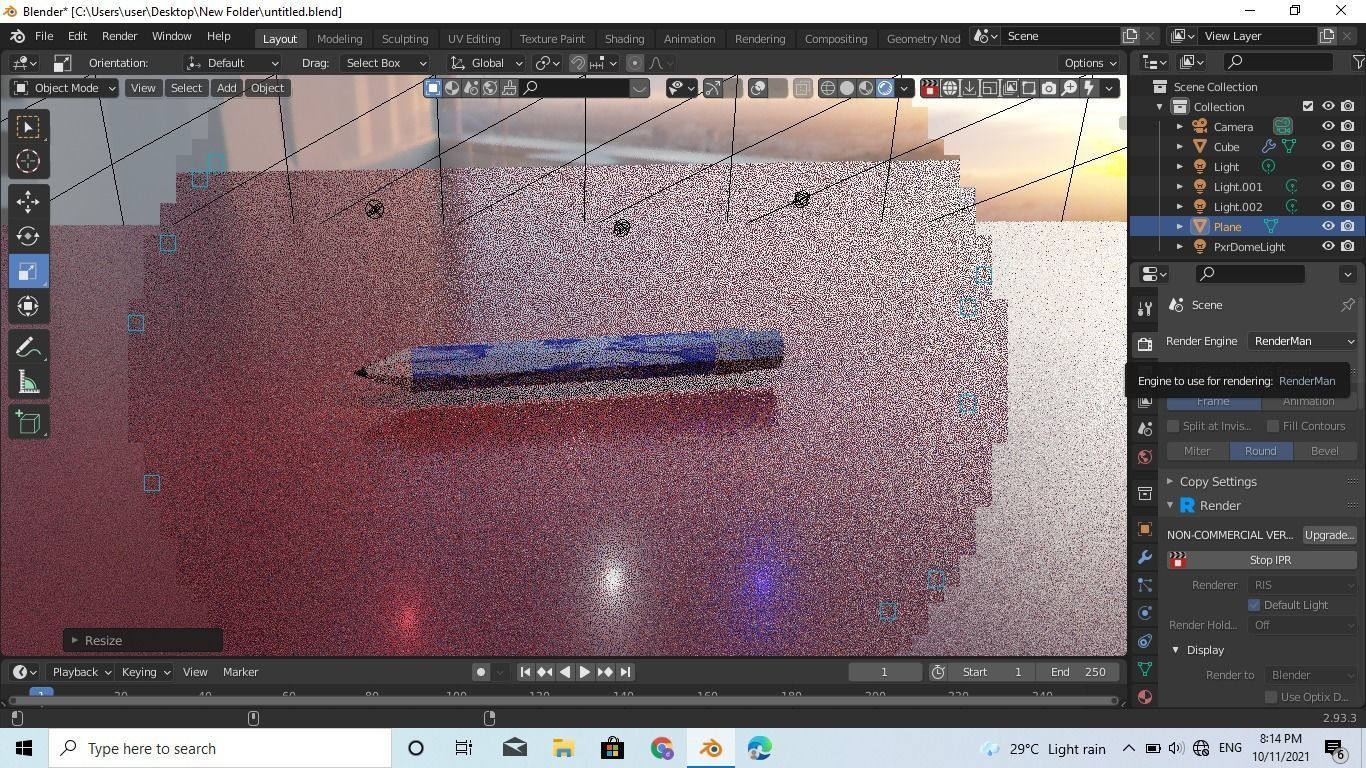 renderman pencil Low-poly 3D model_4