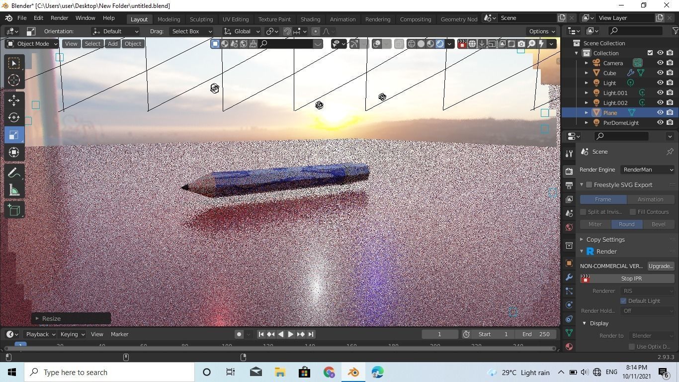 renderman pencil Low-poly 3D model_9