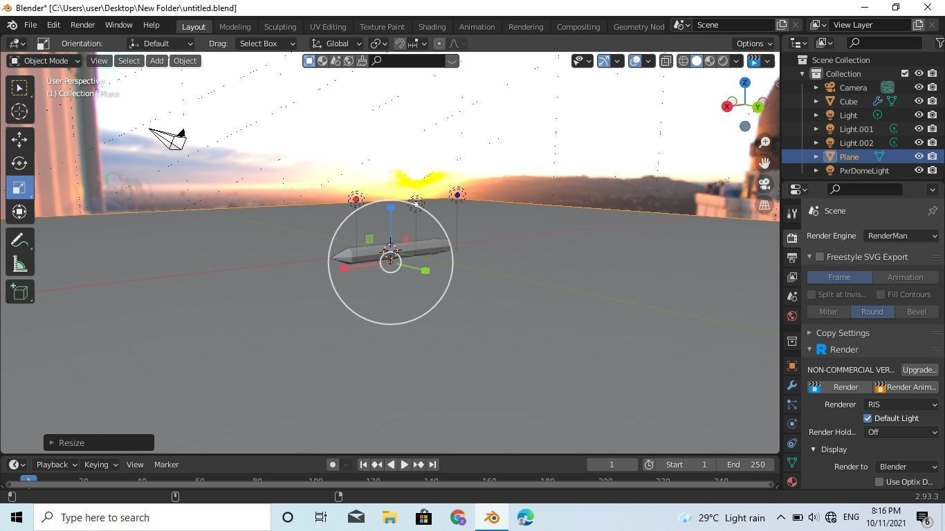 renderman pencil Low-poly 3D model_7