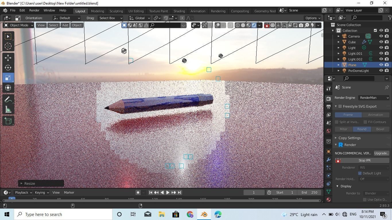 renderman pencil Low-poly 3D model_3