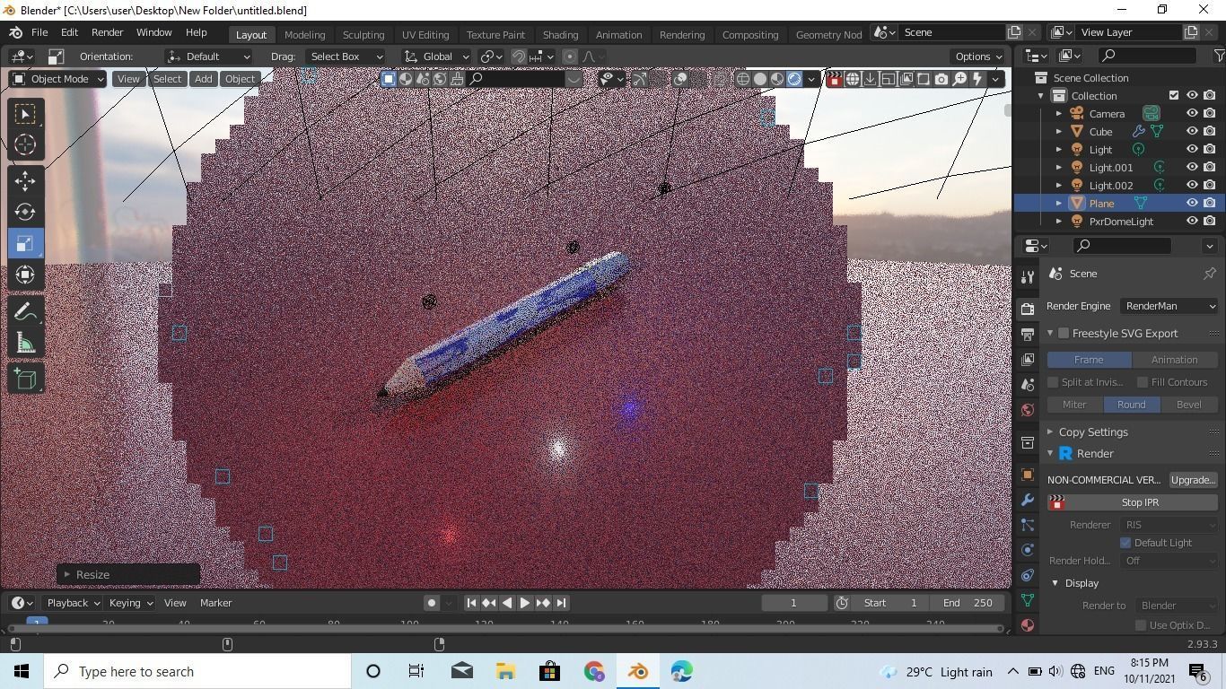 renderman pencil Low-poly 3D model_8