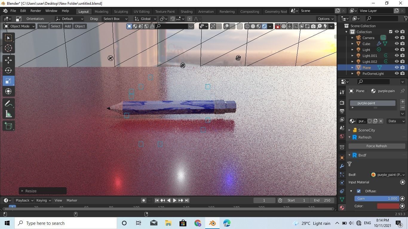 renderman pencil Low-poly 3D model_6