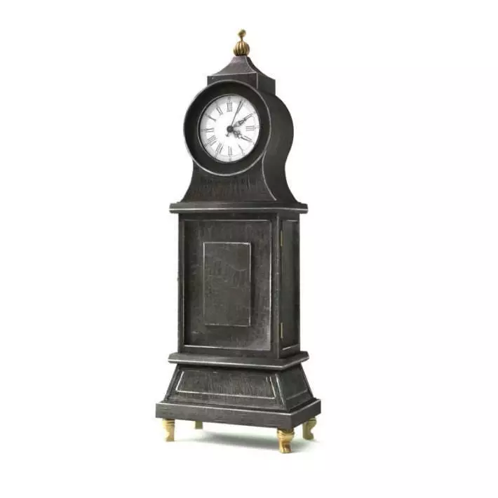 Black Retro Clock 3D model_0