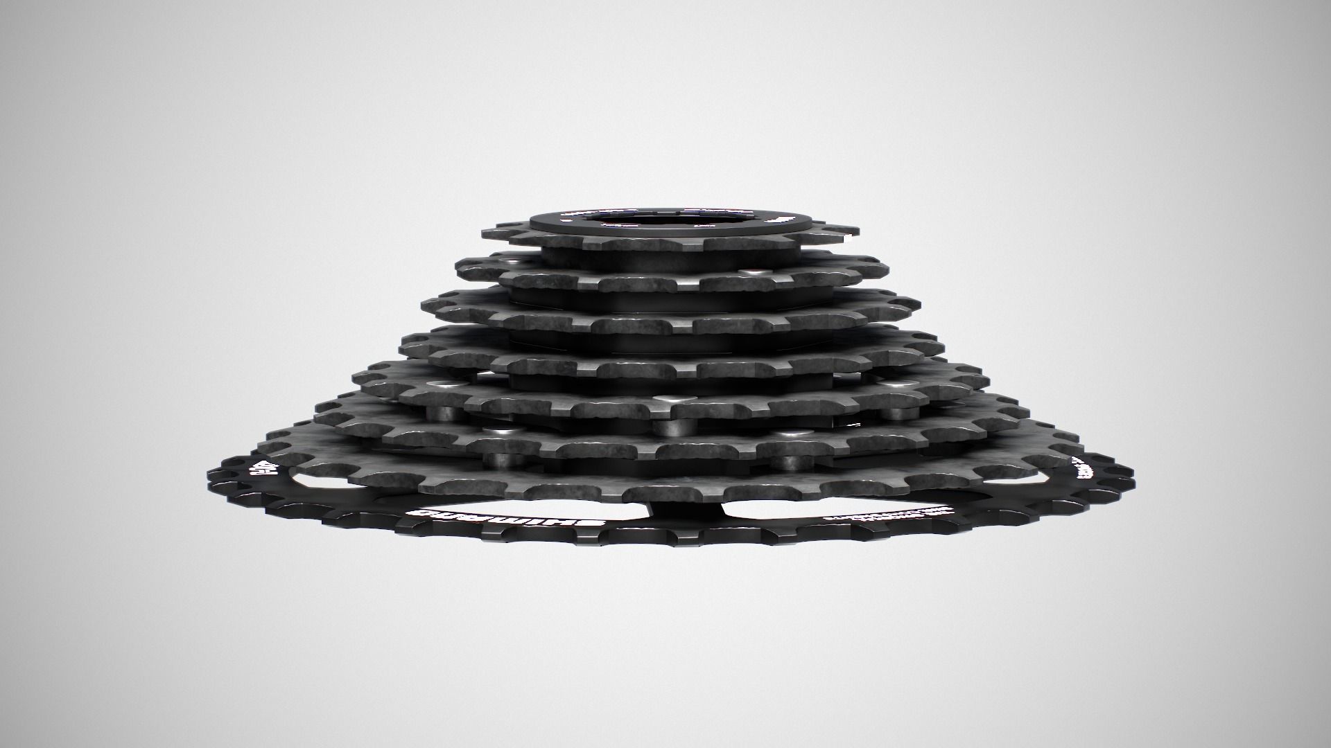 Shimano CSHG 200-8 Speed Cassette Black Low-poly 3D model_4