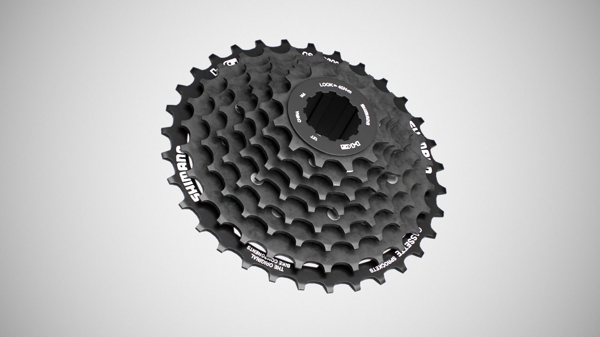 Shimano CSHG 200-8 Speed Cassette Black Low-poly 3D model_5