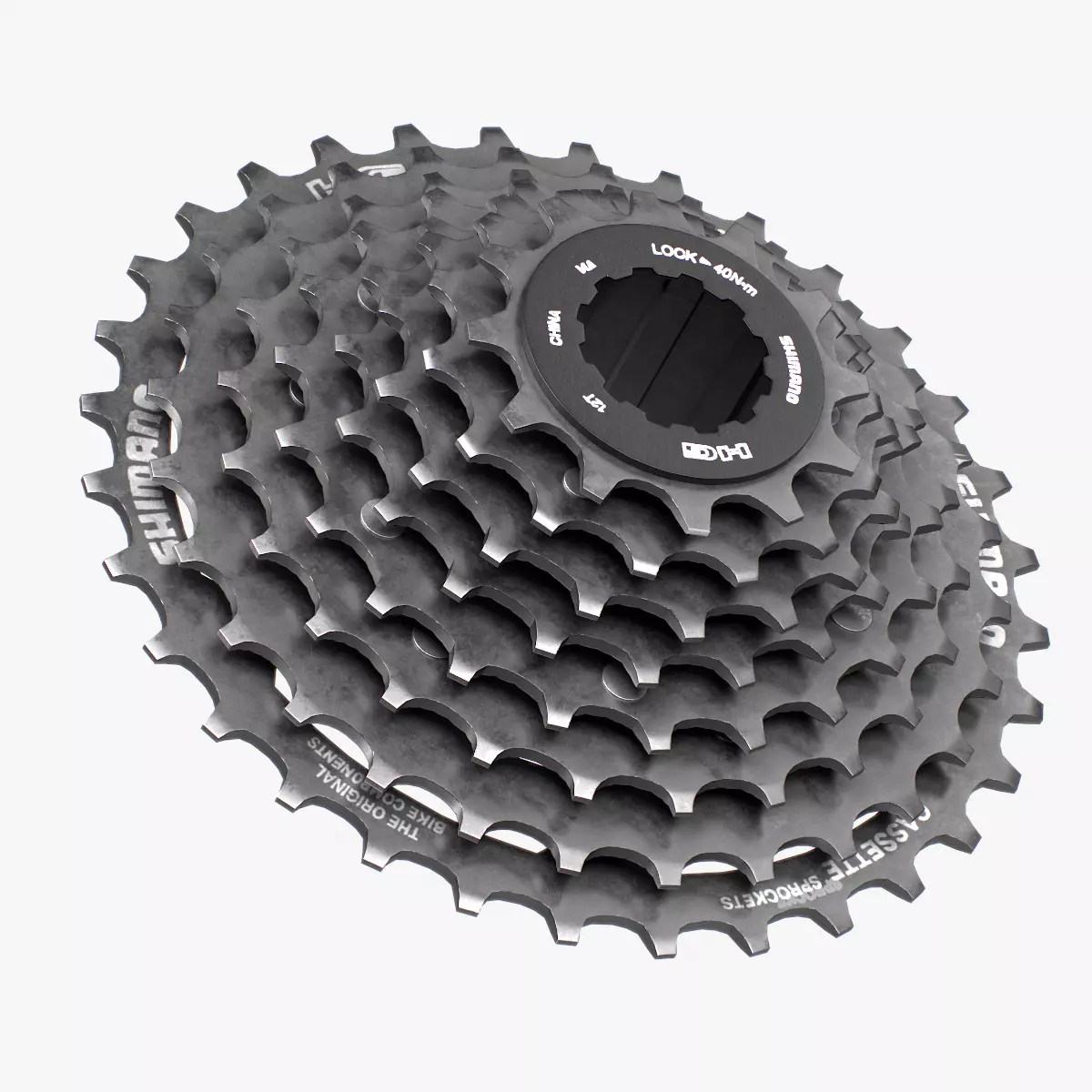 Shimano CSHG 200-8 Speed Cassette Silver Low-poly 3D model_0