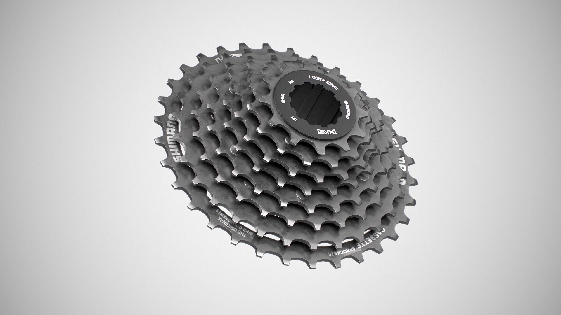 Shimano CSHG 200-8 Speed Cassette Silver Low-poly 3D model_5