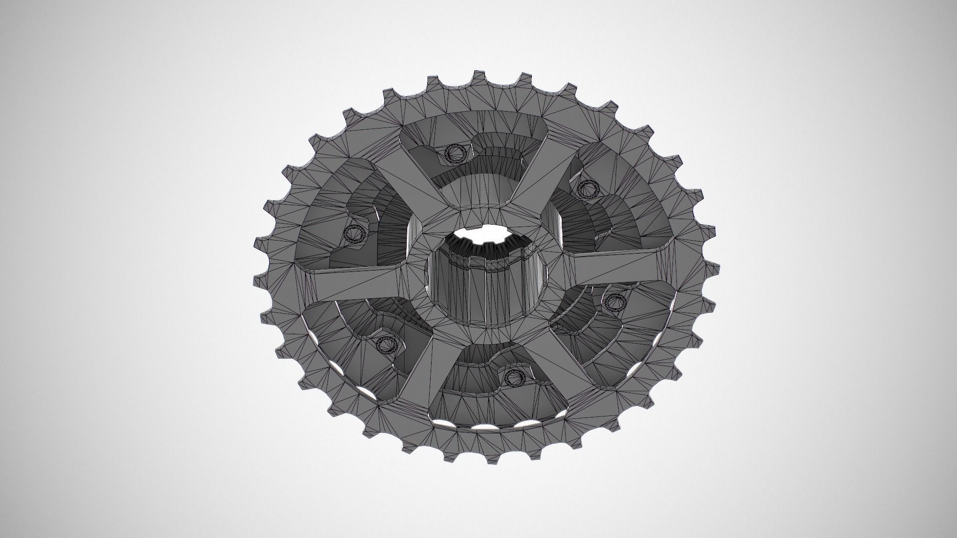 Shimano CSHG 200-8 Speed Cassette Silver Low-poly 3D model_7