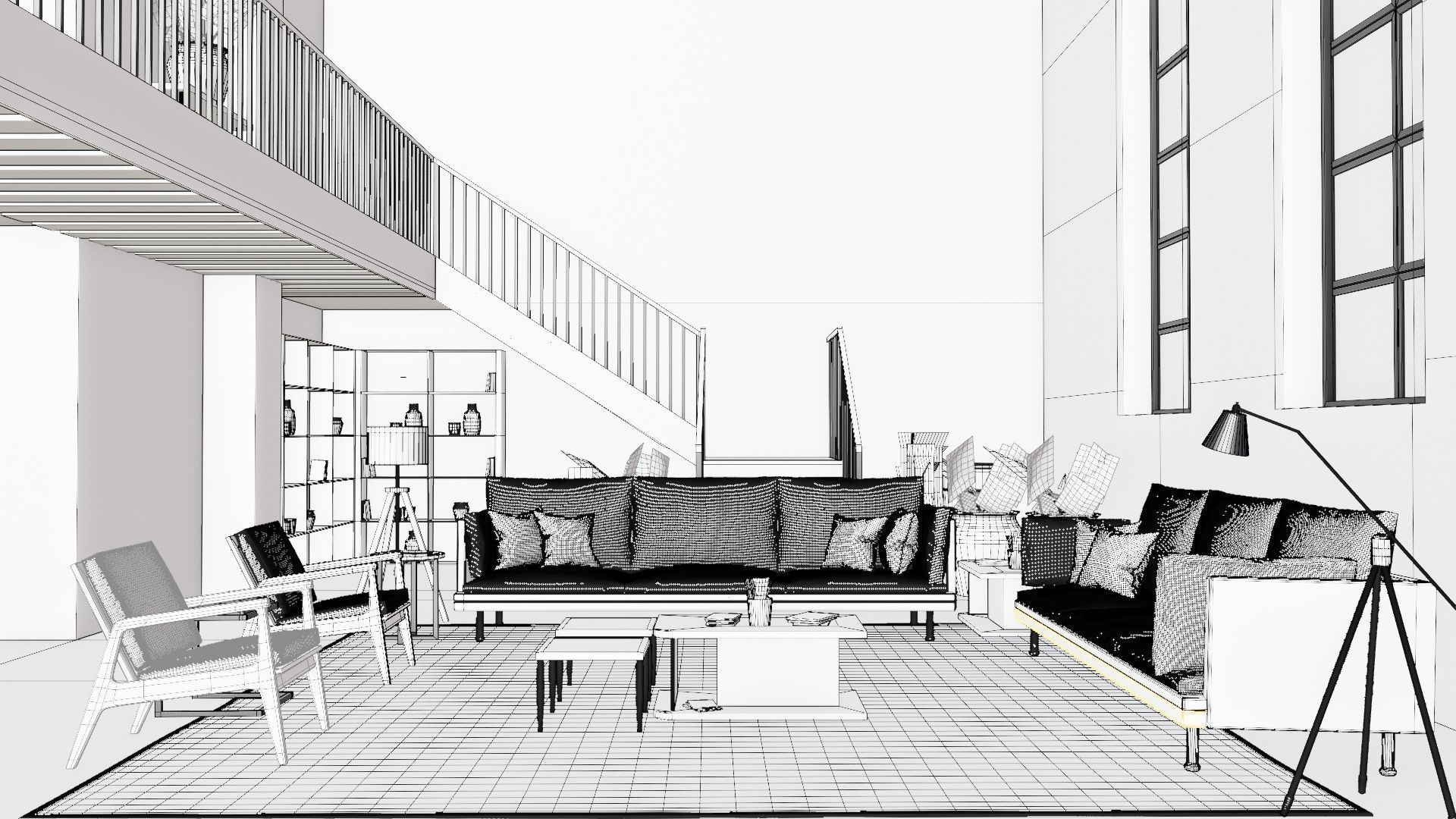 industrial living room 3D model_6