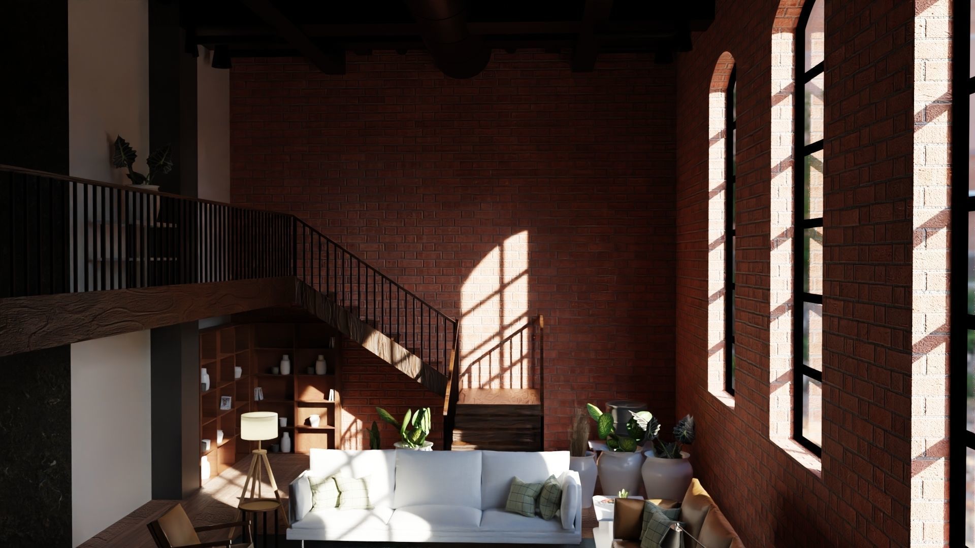 industrial living room 3D model_5