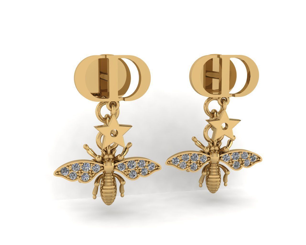  Dior earrings 3D print model Ready to print 3d 3D print model_2