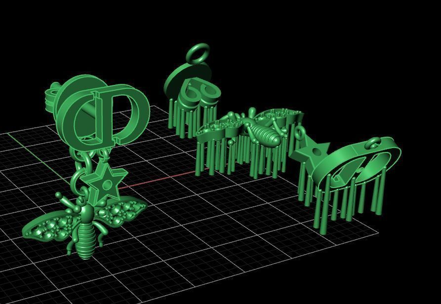  Dior earrings 3D print model Ready to print 3d 3D print model_4