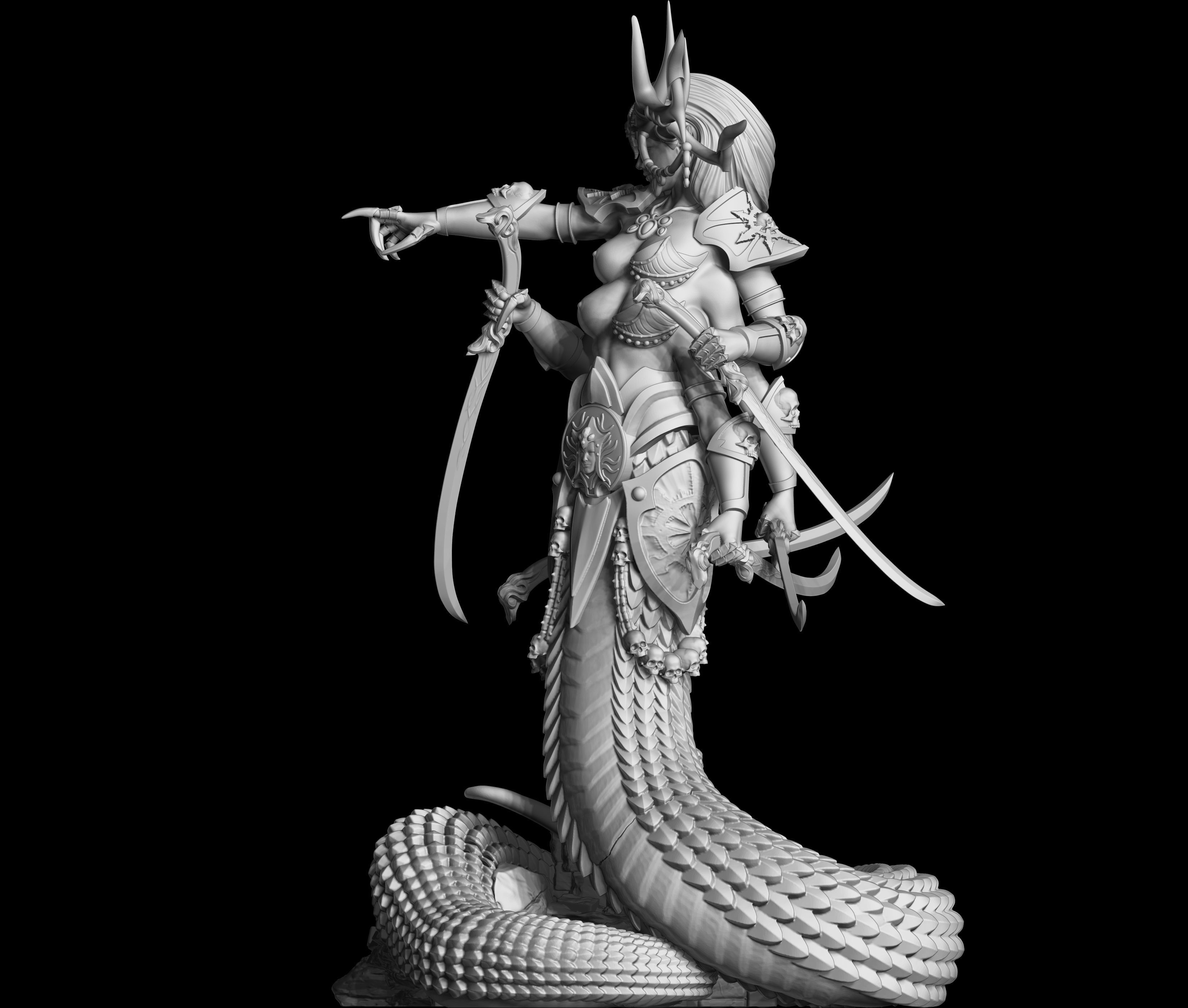 Sasha statue of woman with horns 3D print model_8