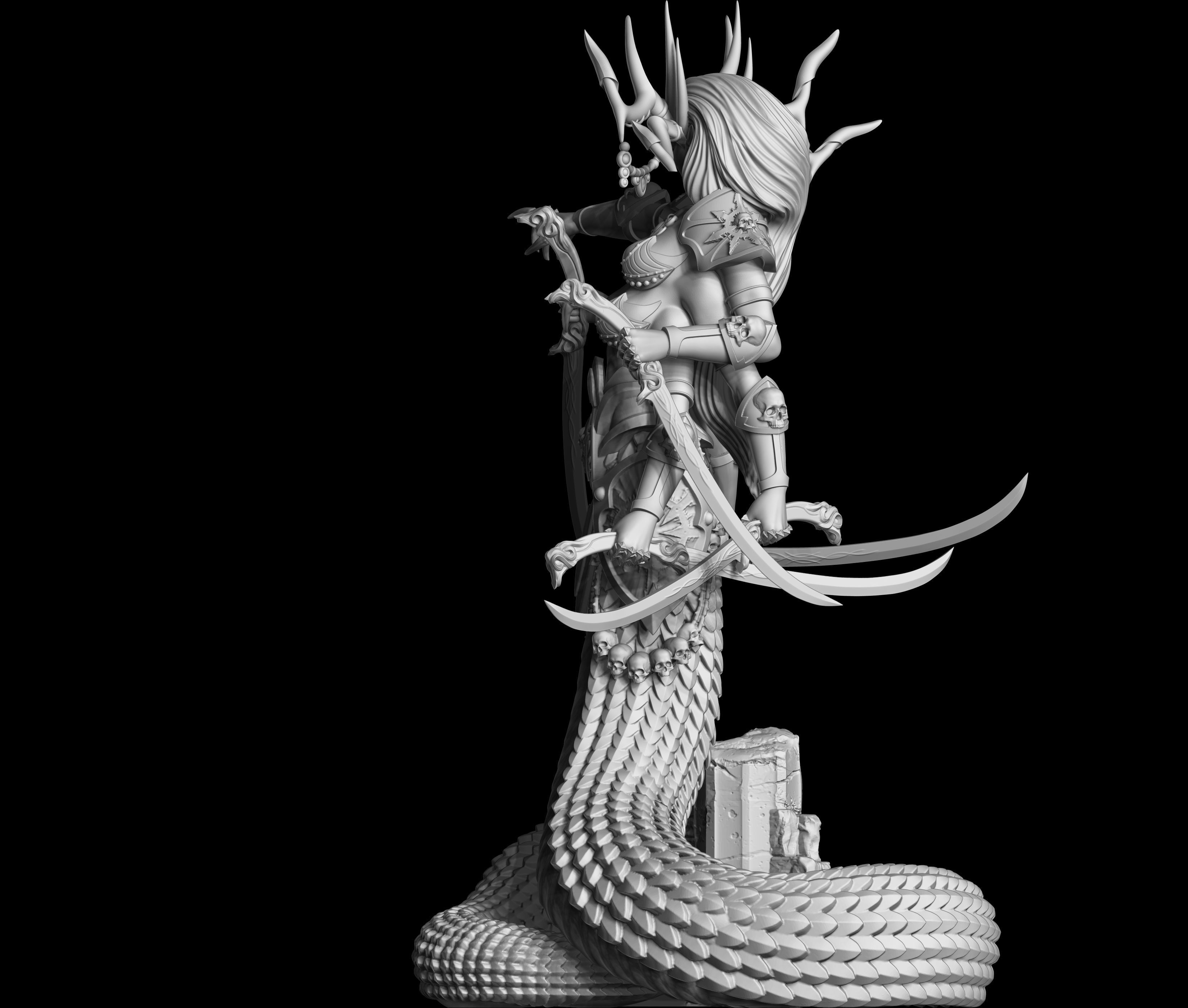 Sasha statue of woman with horns 3D print model_7