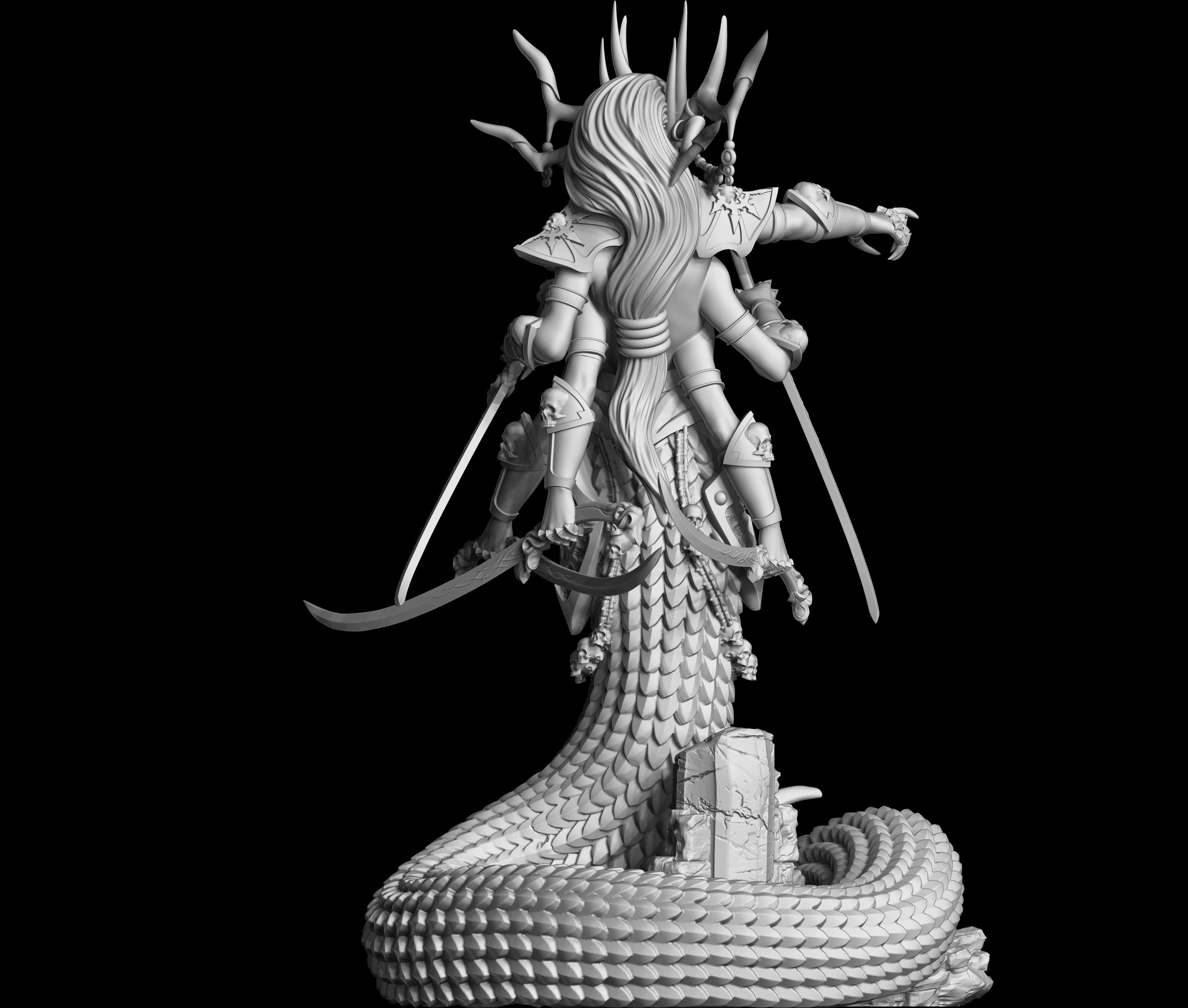 Sasha statue of woman with horns 3D print model_5