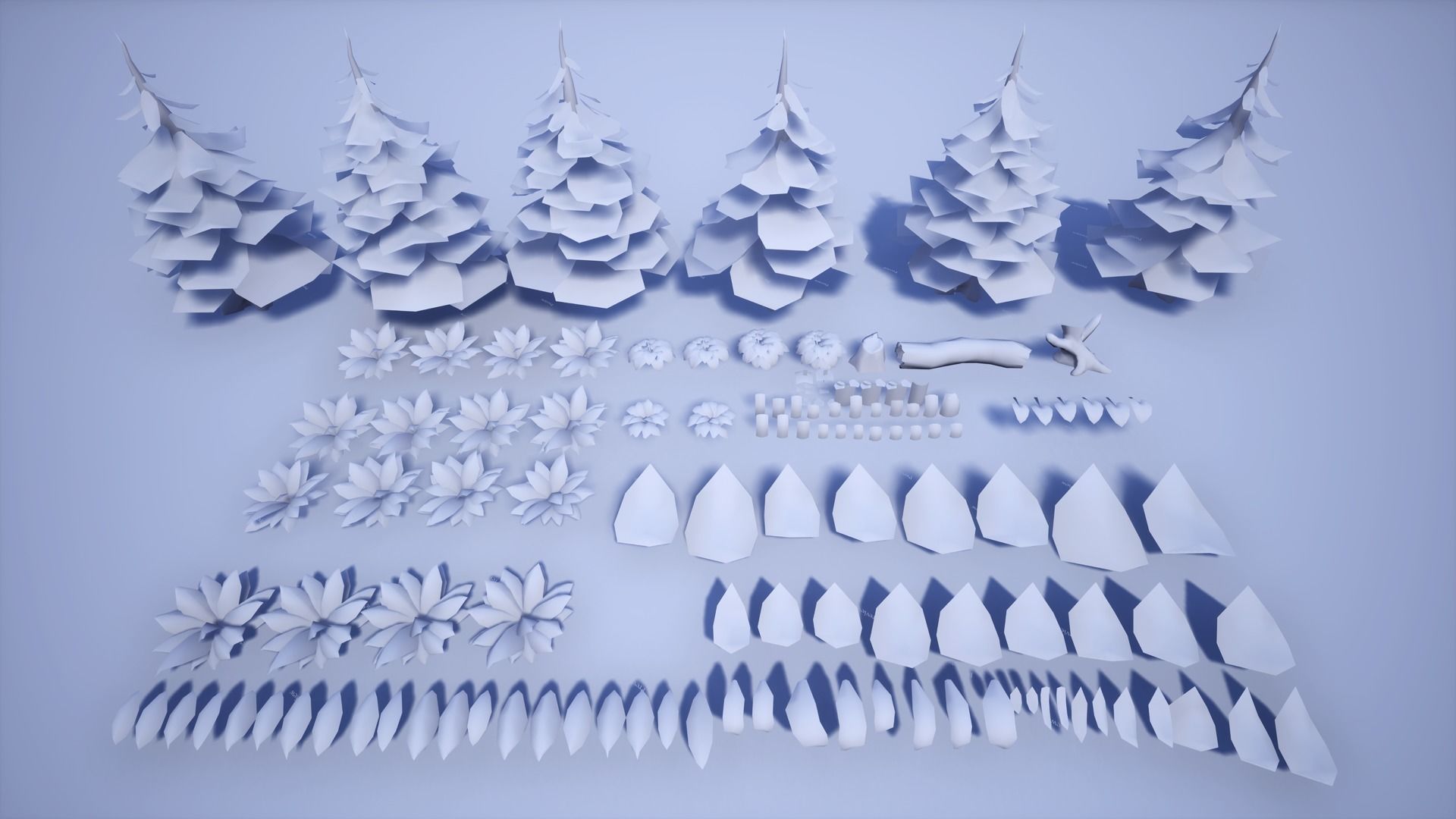 Stylized Plant Low-poly 3D model_5