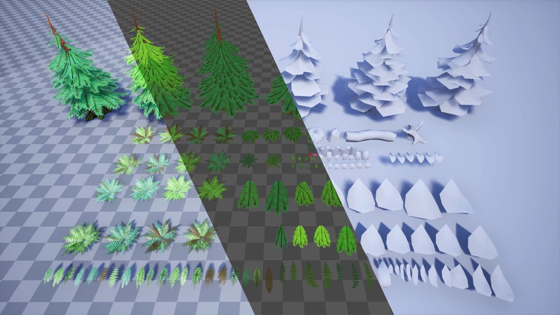 Stylized Plant Low-poly 3D model_3