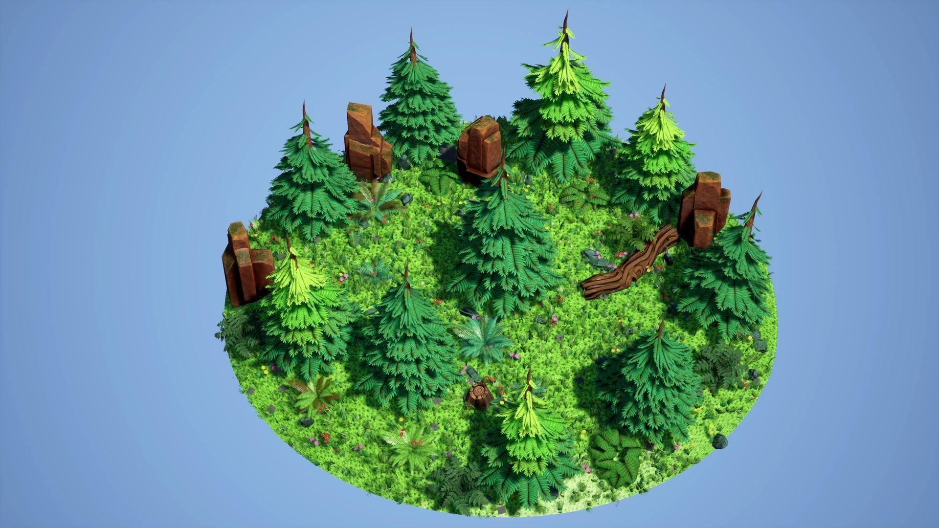 Stylized Plant Low-poly 3D model_2