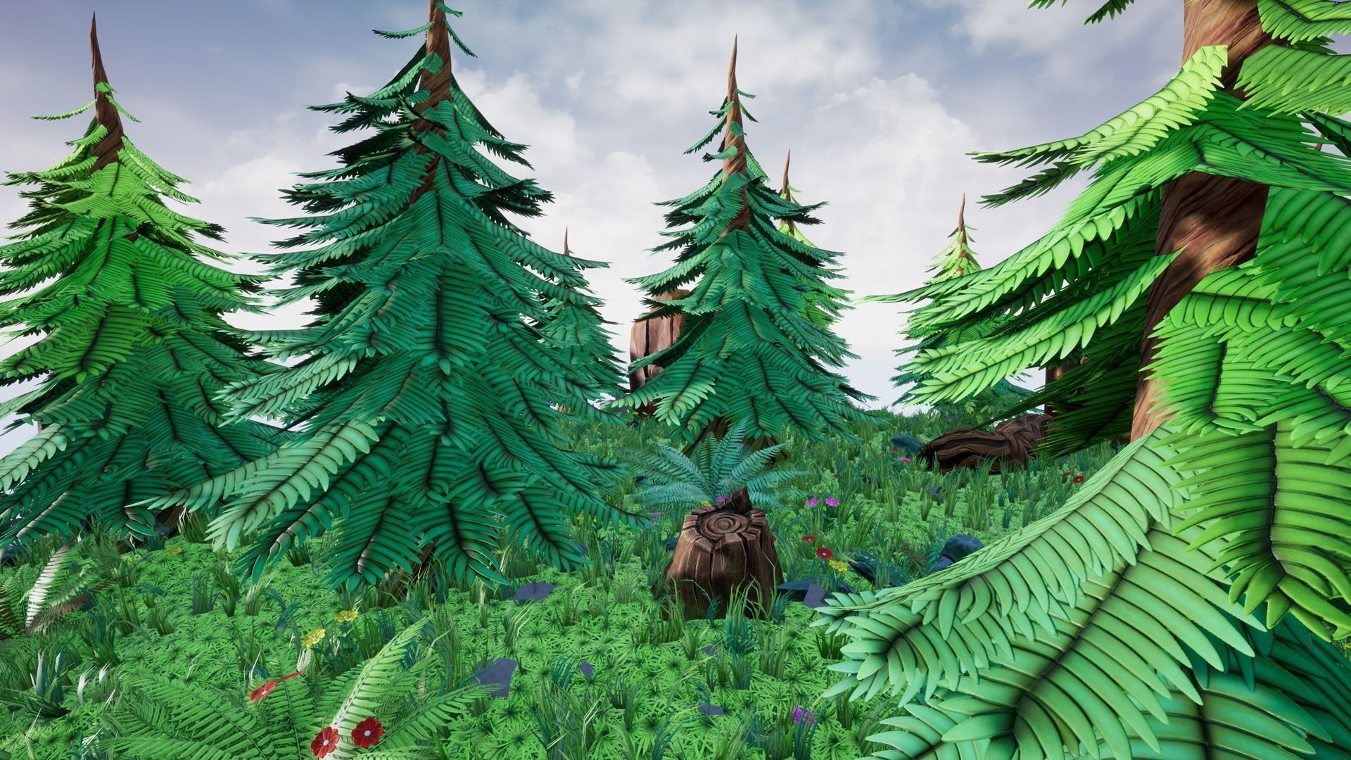 Stylized Plant Low-poly 3D model_17