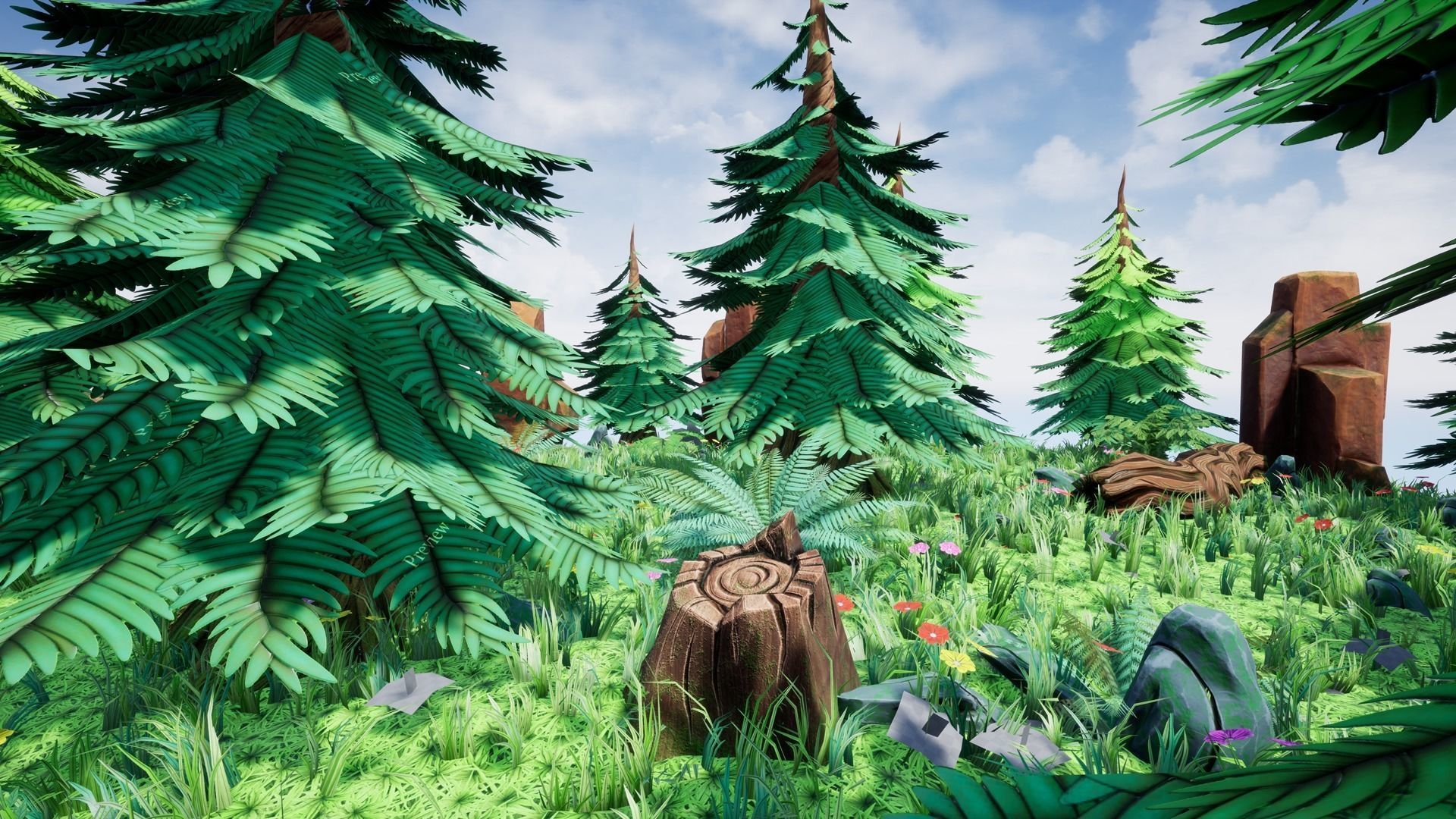 Stylized Plant Low-poly 3D model_1