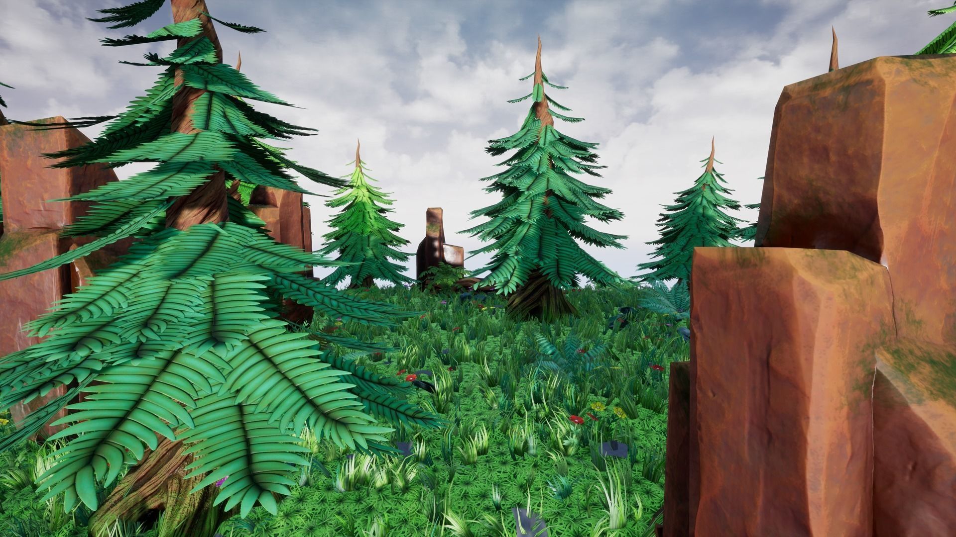 Stylized Plant Low-poly 3D model_16