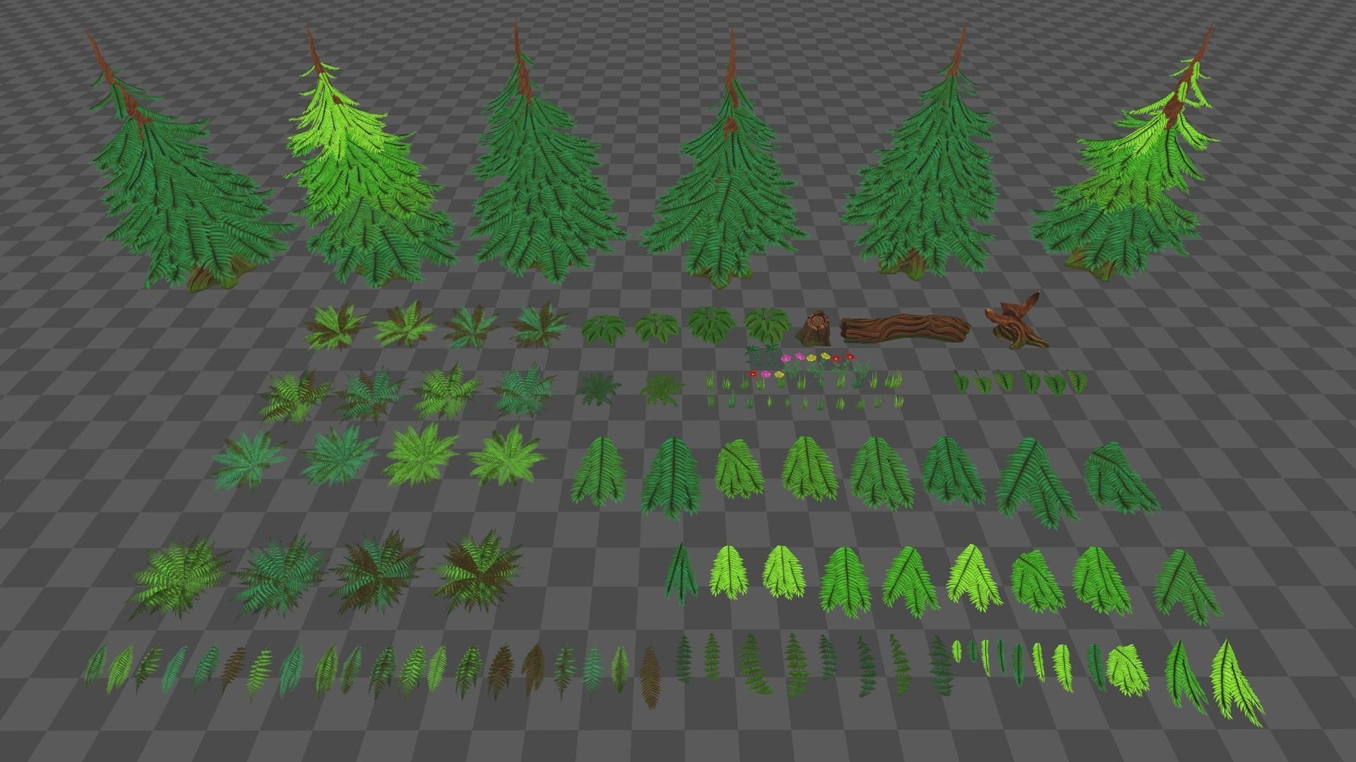 Stylized Plant Low-poly 3D model_6