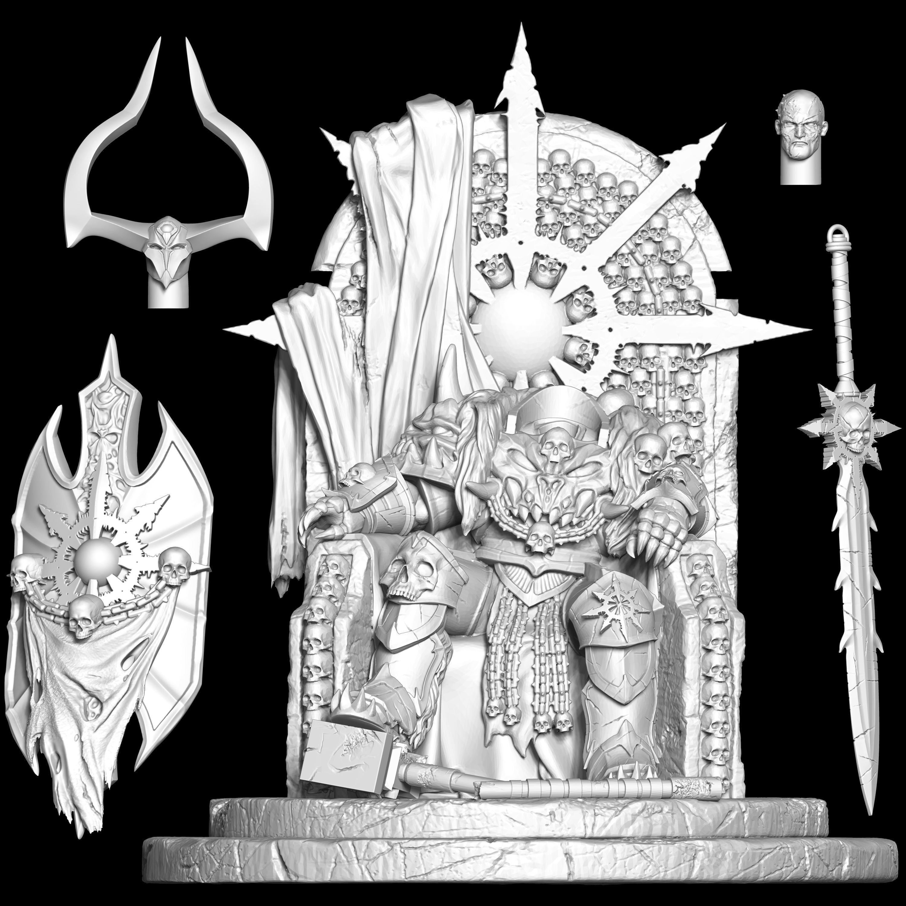 Warmaker throne 3D print model_2