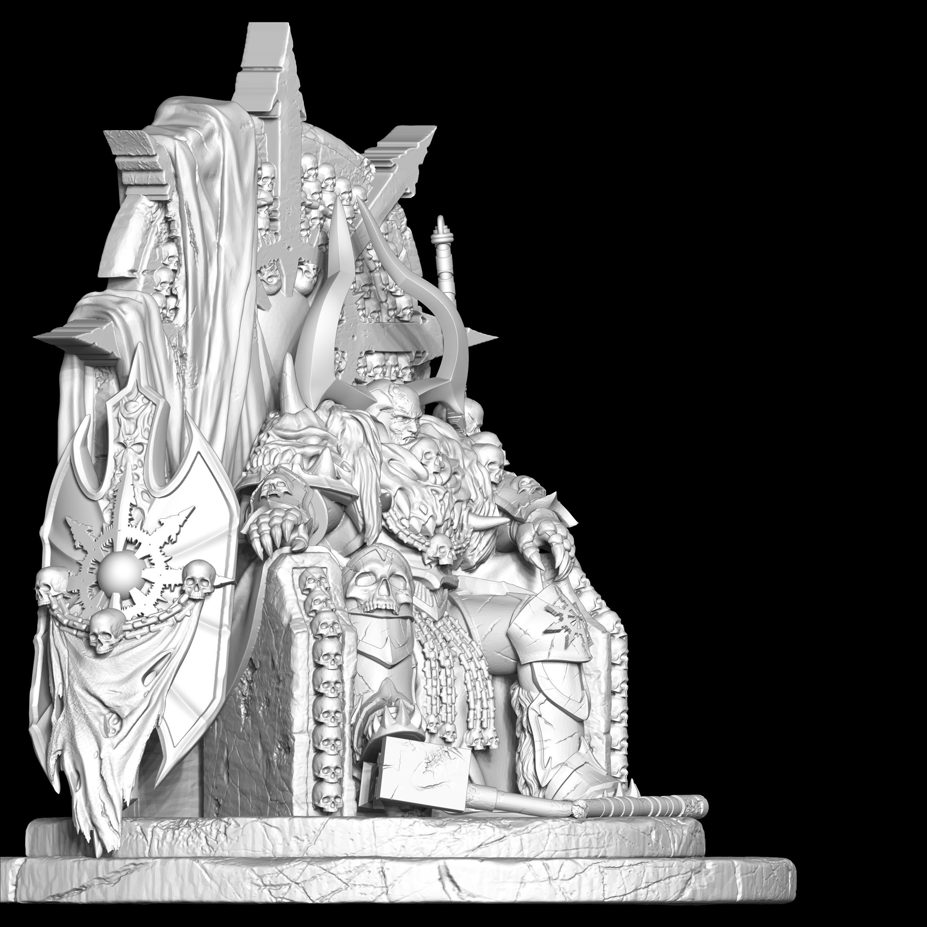 Warmaker throne 3D print model_3