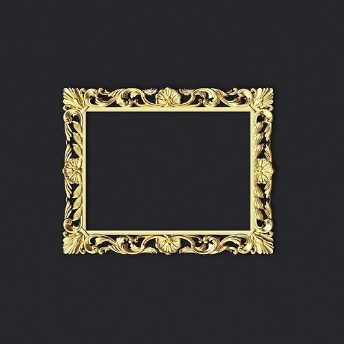 mirror gold ornate frame 3D model