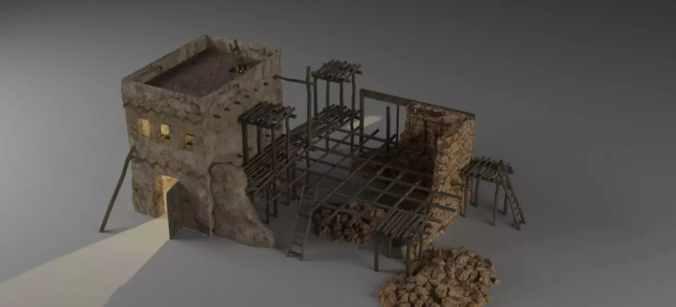 Afghan house 2 Free 3D model_0