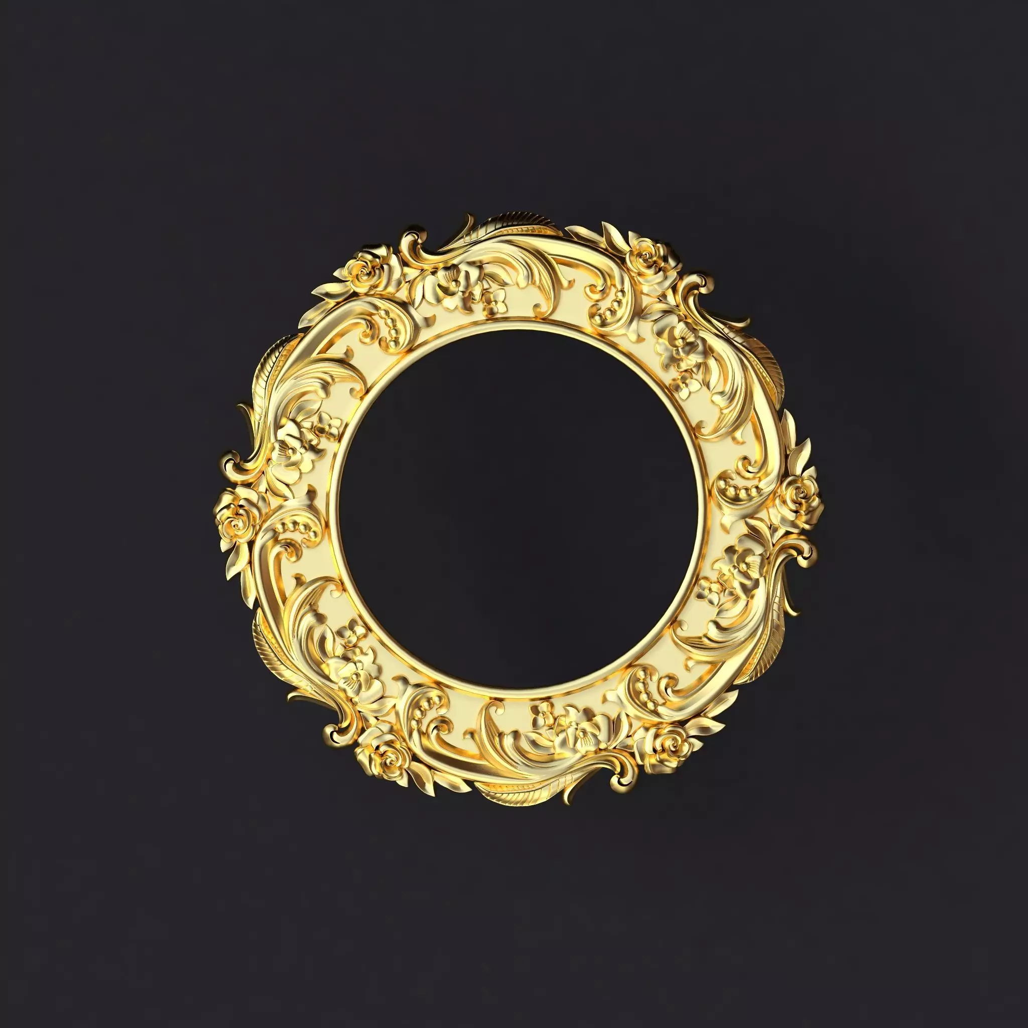 mirror ornate gold ring 3D model_0