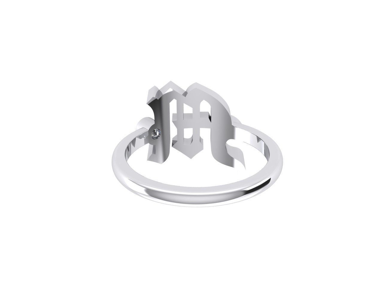 - Old English font ring M 3D print model_5